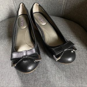 Me Too Black Wedge Shoe